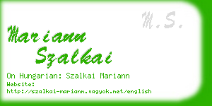 mariann szalkai business card